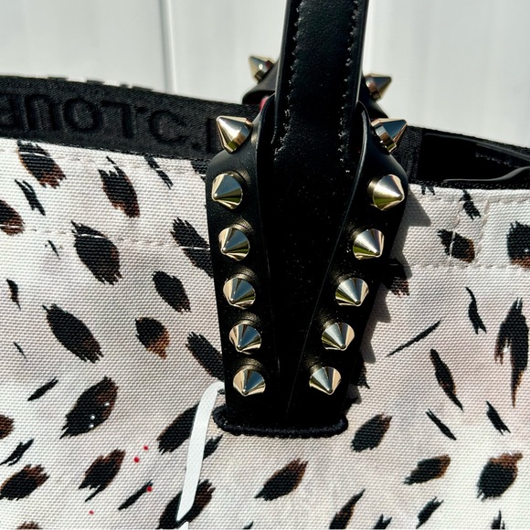 CHRISTIAN LOUBOUTIN CABATA GIGI PRINT CANVAS TOTE BAG LARGE SIGNATURE LOGO NEW - Picture 7 of 16